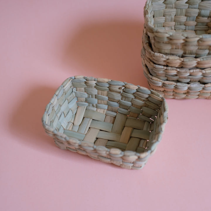 Rectangular Palm Leaf Basket