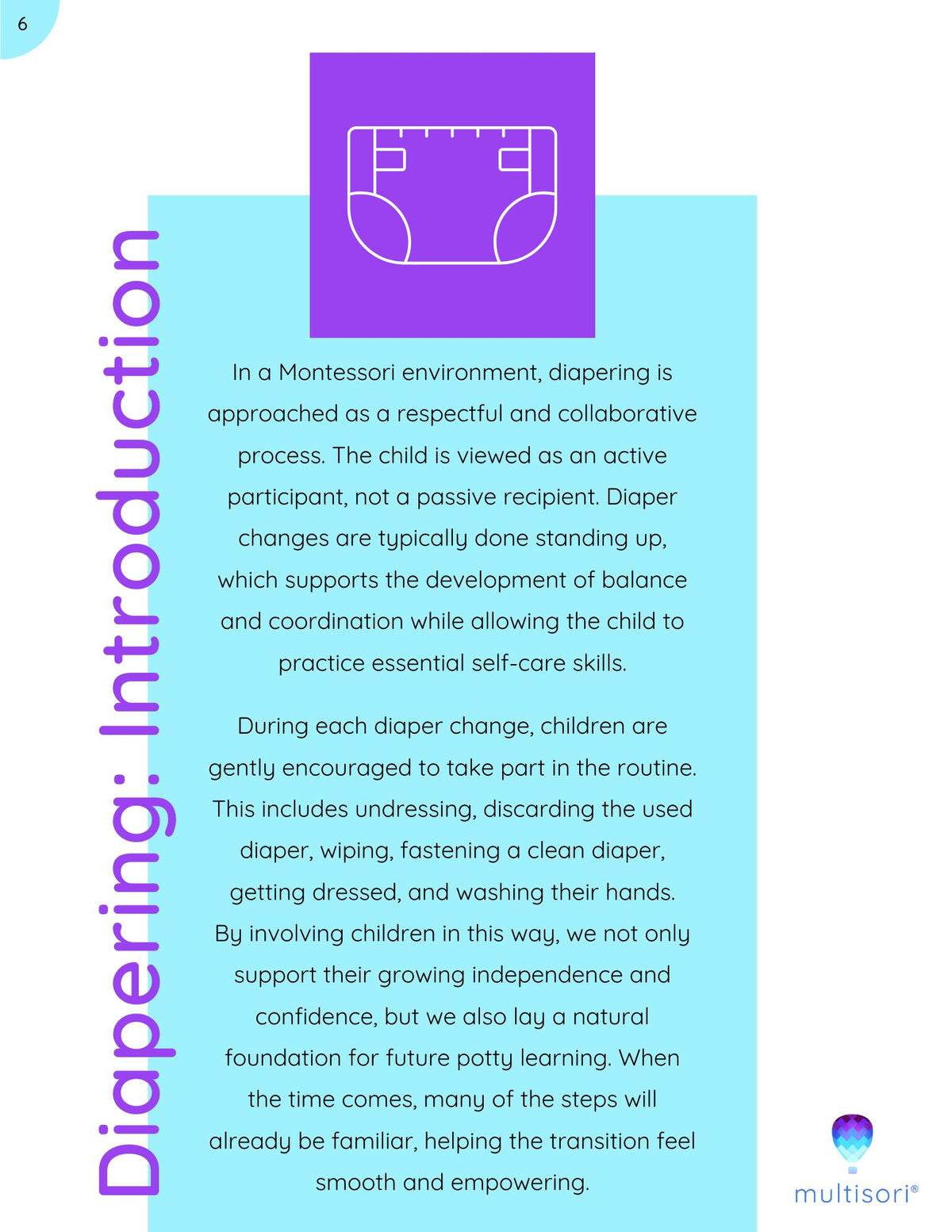 Montessori Toddler Diapering and Toilet Learning (Potty Training) Guide