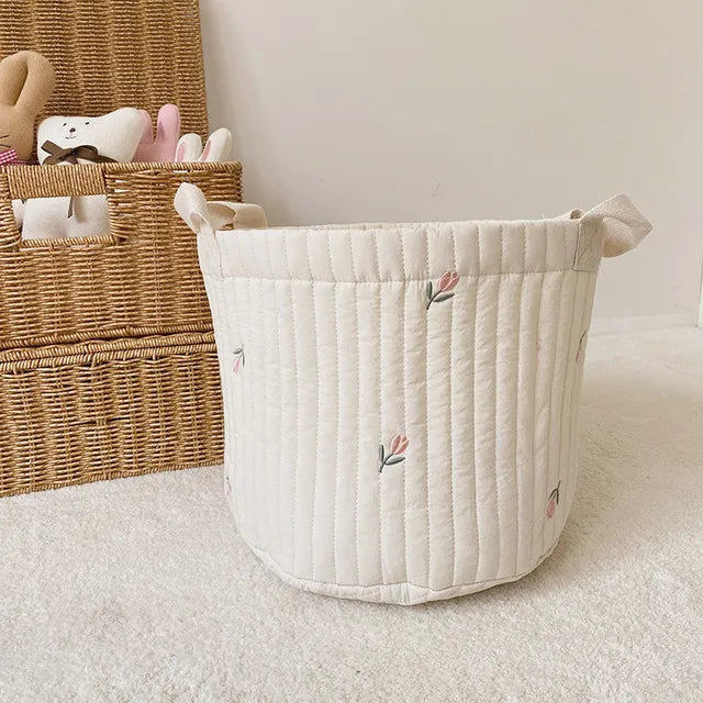 Cute Bear Embroidery Storage Basket