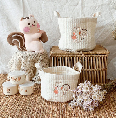 Cute Bear Embroidery Storage Basket