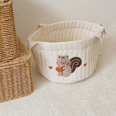Cute Bear Embroidery Storage Basket
