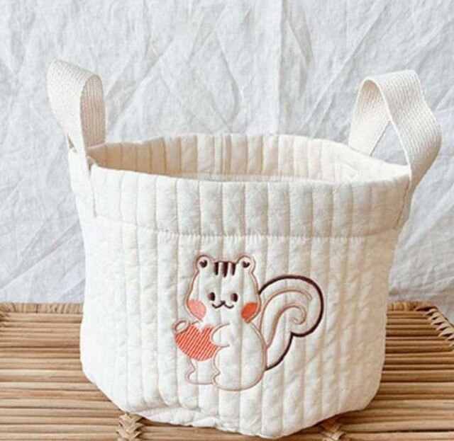 Cute Bear Embroidery Storage Basket