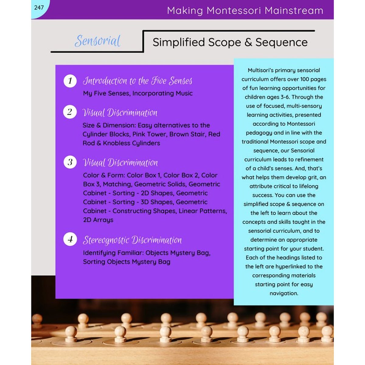 Montessori Primary Sensorial Curriculum (Ages 3-6)