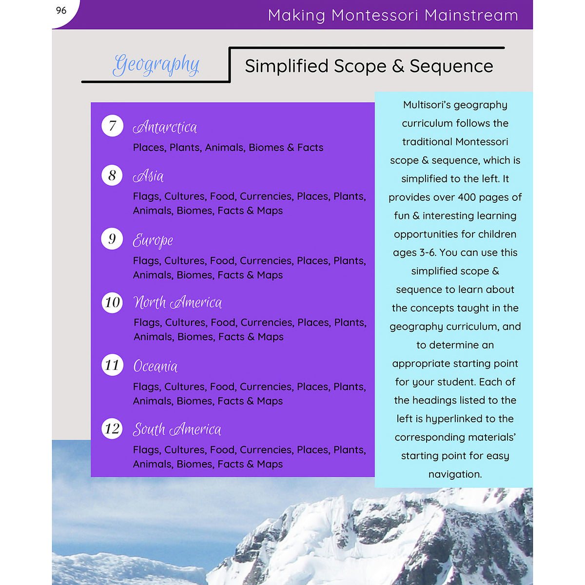 Montessori Primary Geography (Culture) Curriculum (Ages 3-6)