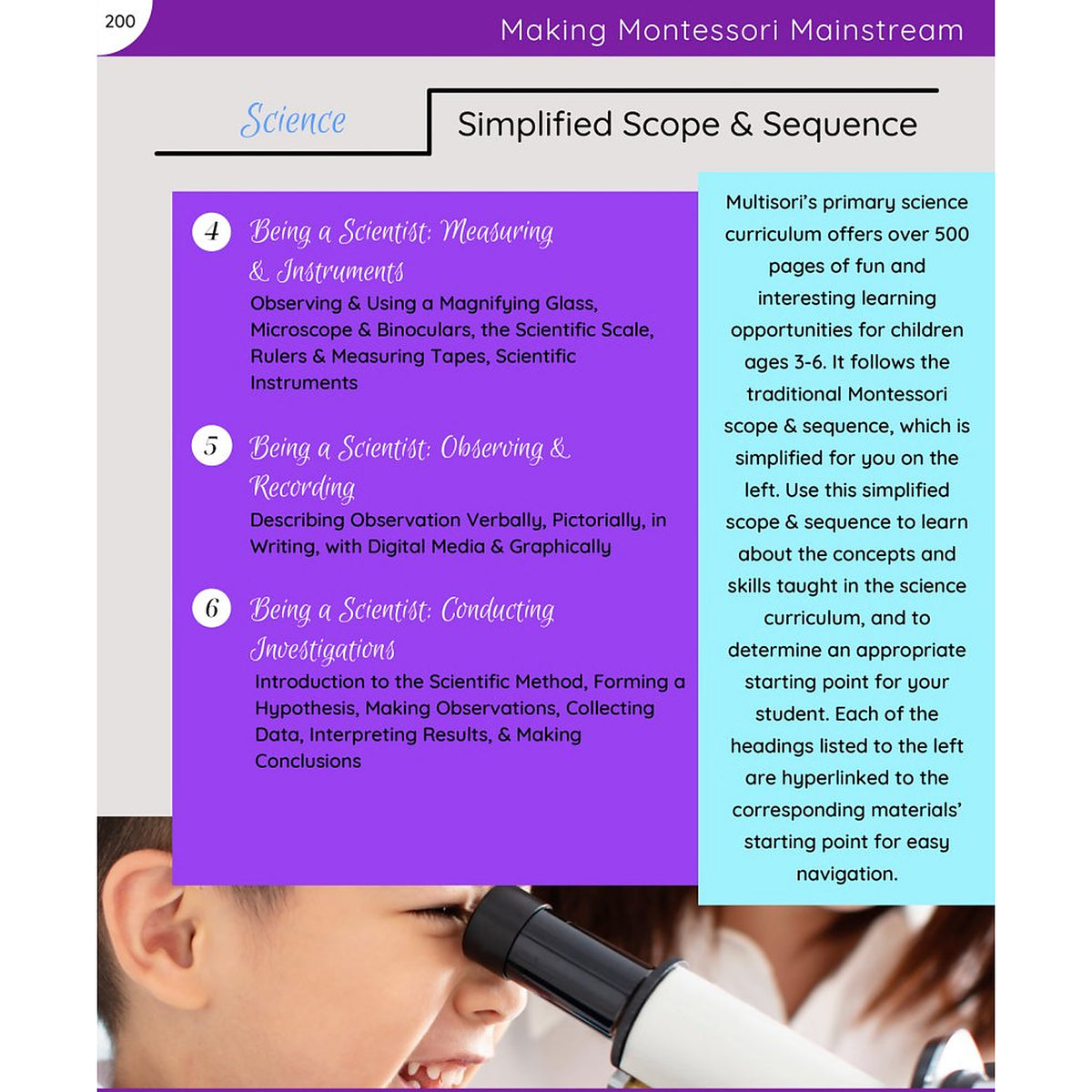 Montessori Primary Science Curriculum (Ages 3-6)