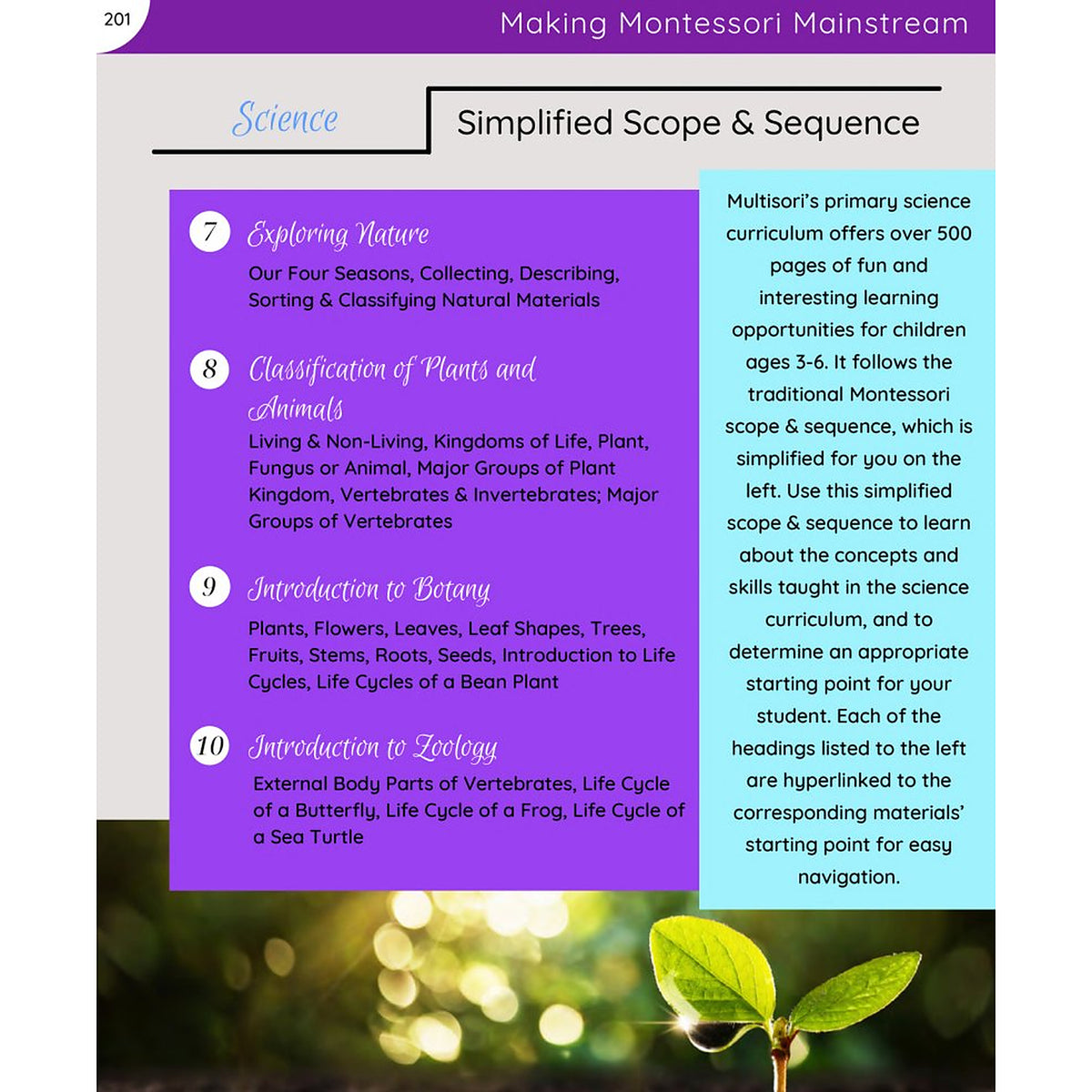 Montessori Primary Science Curriculum (Ages 3-6)