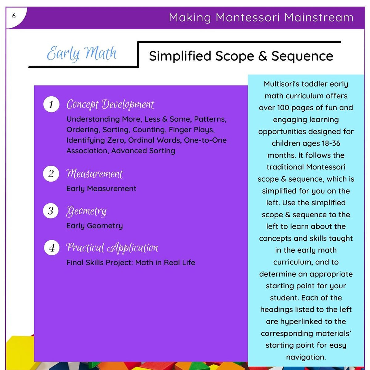 Complete Montessori Toddler Curriculum (Ages 18-36 months)