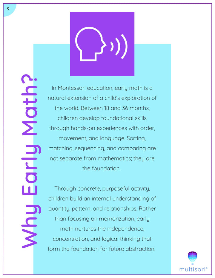 Montessori Toddler Early Math Curriculum (Ages 18-36 Months)