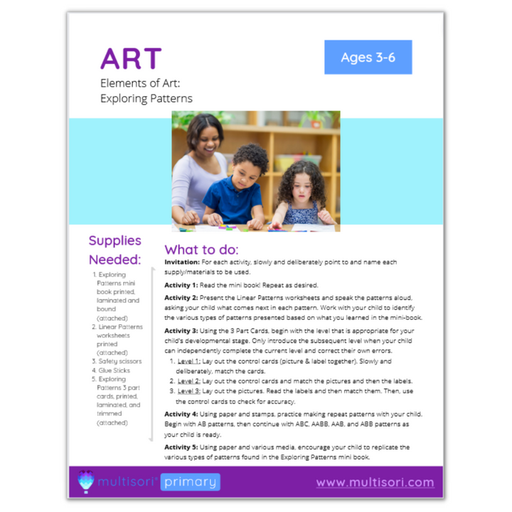 Montessori Primary Art Curriculum